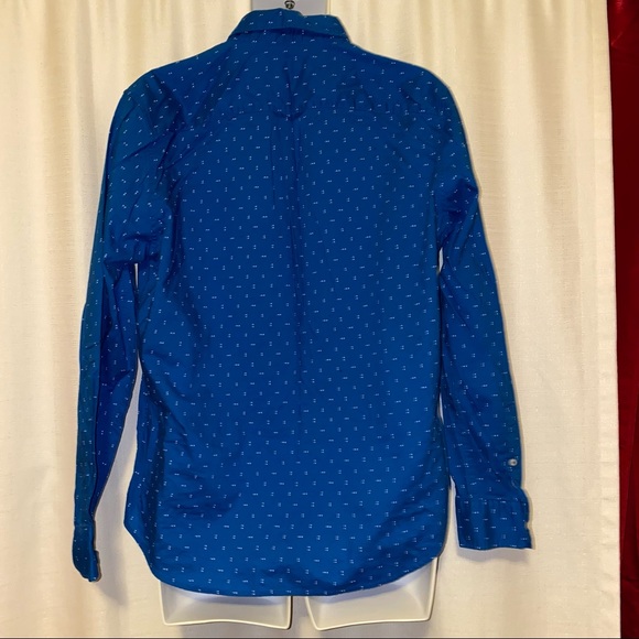 AEO Men’s blue & white button up shirt large - Picture 5 of 15